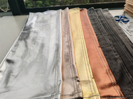 Lapisan kain PU denim untuk wanita celana jeans jaket warna perak emas biru warna merah muda custom made in China