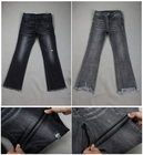 Cotton Power Stretch Dark Black Jeans Denim Fabric Untuk Skinny Legging Wanita Pria