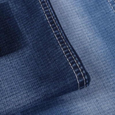 Jacquard Weave Double Layer Imitate Knit Denim Fabric Untuk Jeans