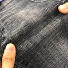 Stone Washed Super Stretch Cotton Dualfx T400 Lycra Denim Jeans Fabric Sulphur Hitam