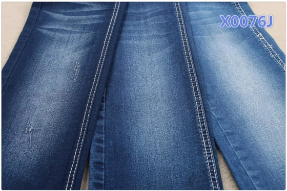Kain Denim Elastis Peregangan Katun Biru Indigo 130cm Untuk Pakaian
