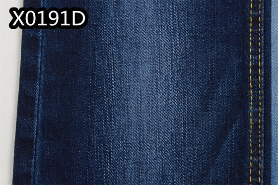 Kain Denim Sanforizing Gulungan Kain Dicelup Denim 10 Oz Spandex Dual Core 2%.