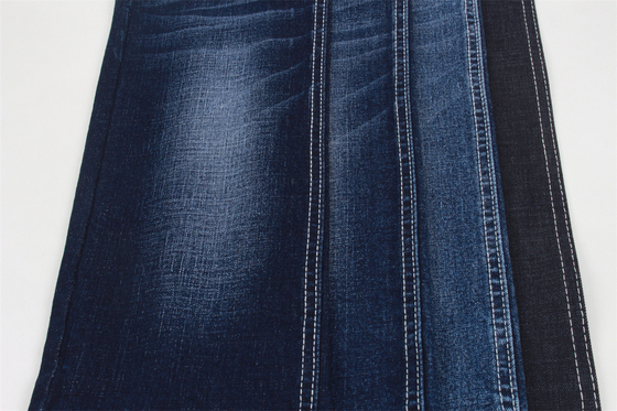 Kain Denim Crosshatch Slub 10.5Oz Dengan Peregangan Tangan Lembut Terasa Warna Hitam