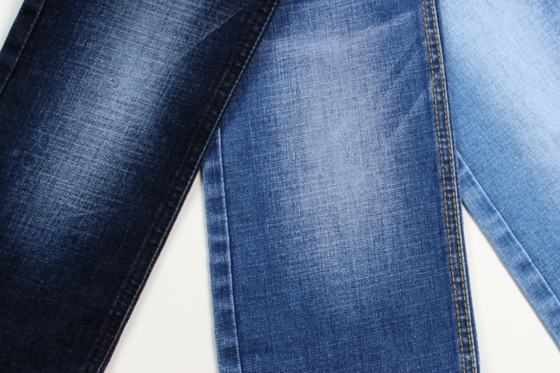 Grosir 10,5 oz crossshatch slub stretch kain denim untuk celana jeans