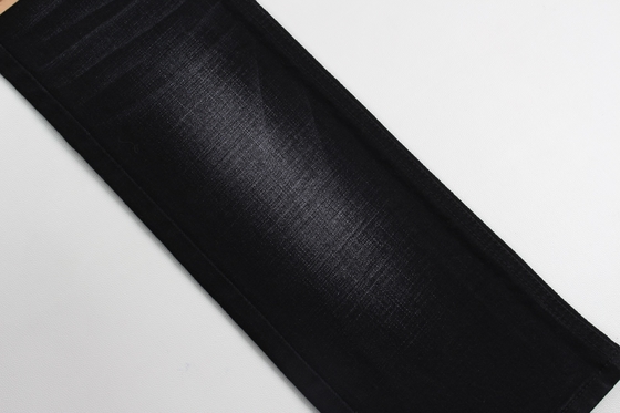 11.9 oz hitam dan hitam belakang crosshatch slub denim jeans kain