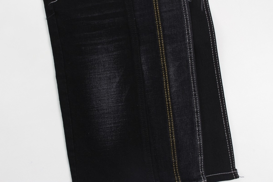 12 oz hitam dan hitam belakang crossshatch slub jeans kain