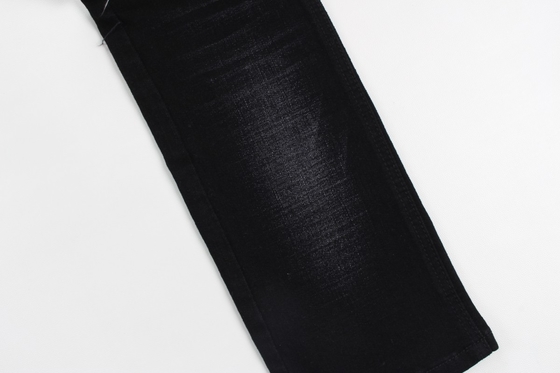 12 oz hitam dan hitam belakang crossshatch slub jeans kain