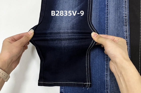 tersedia stretchable medium-weight dark blue color denim fabric ready goods untuk pembuatan celana jeans