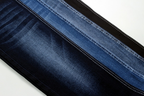 tersedia stretchable medium-weight dark blue color denim fabric ready goods untuk pembuatan celana jeans