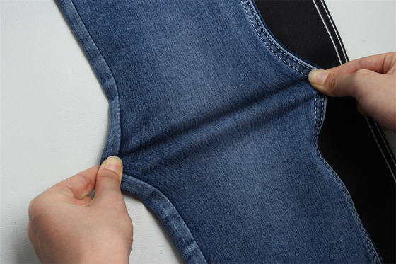 10.5 Oz Kain Denim Satin Untuk Wanita Jeans High Stretch Super Dark Blue