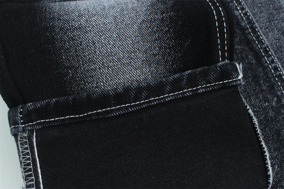 13.5 Oz Low Stretch Heavy Denim Fabric Untuk Pria Bekerja Pakai Jeans Hitam Belakang