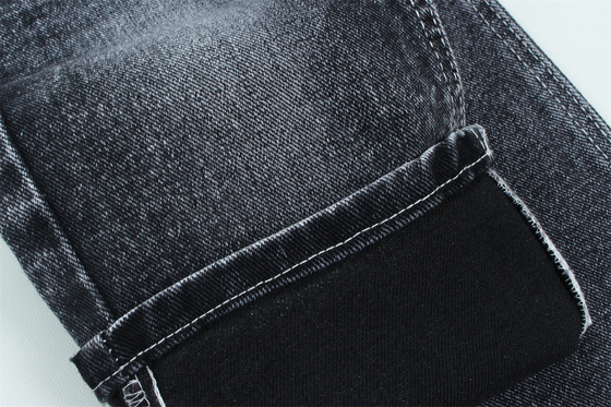 13.5 Oz Low Stretch Heavy Denim Fabric Untuk Pria Bekerja Pakai Jeans Hitam Belakang