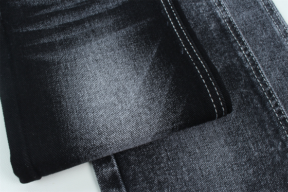 13.5 Oz Low Stretch Heavy Denim Fabric Untuk Pria Bekerja Pakai Jeans Hitam Belakang