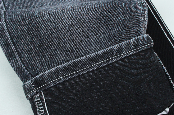 13.5 Oz Low Stretch Heavy Denim Fabric Untuk Pria Bekerja Pakai Jeans Hitam Belakang