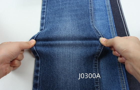 Grosir 12,5 oz biru gelap stretch tenunan denim untuk celana jeans