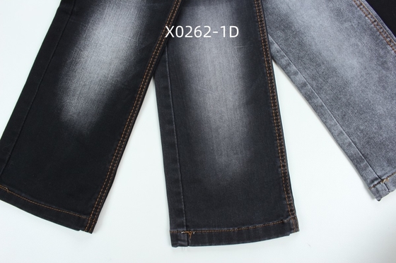 9.6 Oz Hitam Tinggi Stretch Satin Tenun Kain Denim Untuk Jeans