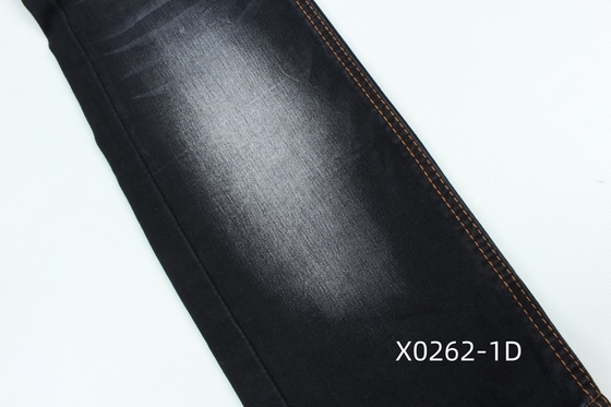 9.6 Oz Hitam Tinggi Stretch Satin Tenun Kain Denim Untuk Jeans