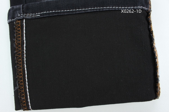 9.6 Oz Hitam Tinggi Stretch Satin Tenun Kain Denim Untuk Jeans