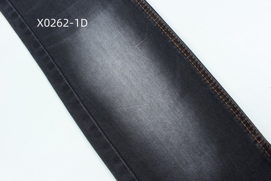 9.6 Oz Hitam Tinggi Stretch Satin Tenun Kain Denim Untuk Jeans