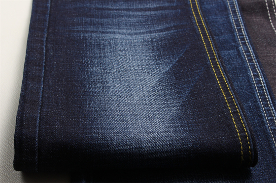 11.8 Oz Cross Slub Cotton Mixed Spandex Blue Denim Fabric Untuk Pria Jeans Stretch India Market Style Desizing Fleecing