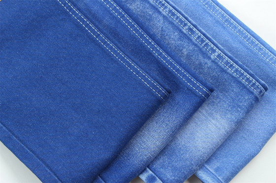 Berkilau Dan Unik Warna Biru Kain Denim kaku 100% Katun Lebar 180cm