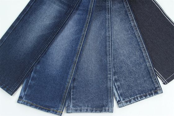 Kain Denim Warna Biru Ketahanan 100% Katun Daun Daur Ulang Untuk Pekerja Jean Kain