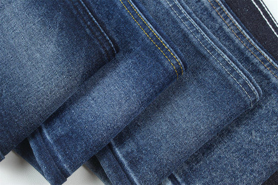 Kain Denim Warna Biru Ketahanan 100% Katun Daun Daur Ulang Untuk Pekerja Jean Kain