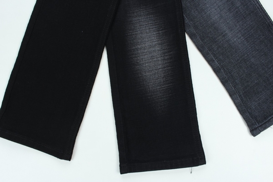 11.2 Oz Hitam Dan Hitam Belakang Crosshatch Slub Kain Denim