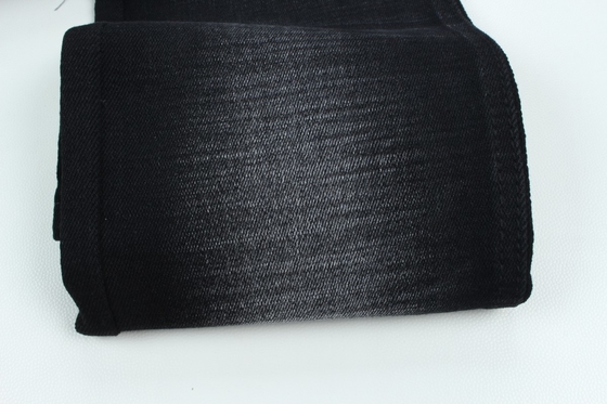 11.2 Oz Hitam Dan Hitam Belakang Crosshatch Slub Kain Denim