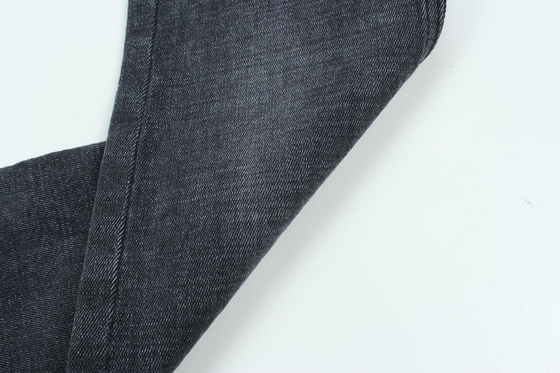 11.2 Oz Hitam Dan Hitam Belakang Crosshatch Slub Kain Denim