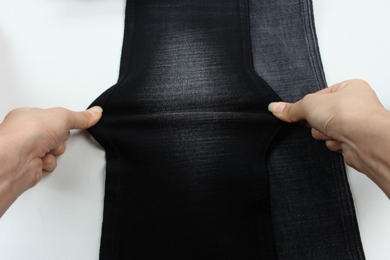11.2 Oz Hitam Dan Hitam Belakang Crosshatch Slub Kain Denim