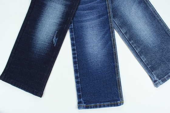 Grosir 13,3 oz biru gelap TR tenunan slub celana denim kain