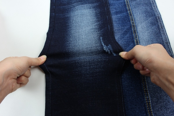 Grosir 13,3 oz biru gelap TR tenunan slub celana denim kain