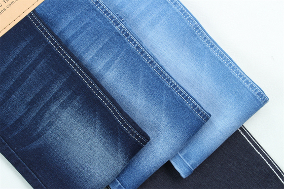 10.5 Oz Super Stretch Kain Denim Untuk Wanita Musim Panas Jeans Katun Polyester Rayon Spandex Dengan Warp Slub High Stretch