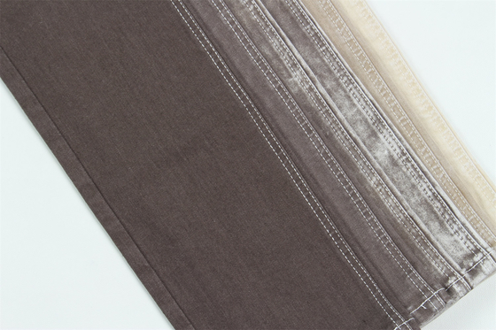 Warna cokelat 10 Satu kali High Stretch Slub Denim Fabric Untuk Jeans Wanita