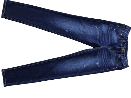 Indigo Biru High Stretch Slub Denim Kain Untuk Jeans