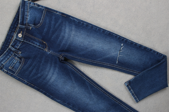 Indigo Biru High Stretch Slub Denim Kain Untuk Jeans
