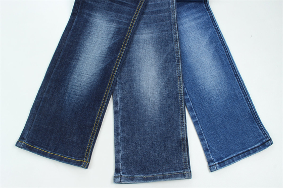 Crosshatch Slub High Stretch Cotton Polyester Spandex Kain Denim Untuk Pria Jeans