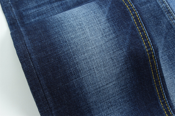 Crosshatch Slub High Stretch Cotton Polyester Spandex Kain Denim Untuk Pria Jeans