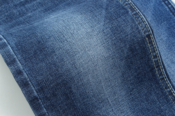 Crosshatch Slub High Stretch Cotton Polyester Spandex Kain Denim Untuk Pria Jeans