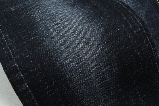 Dark Blue Grey Crosshatch Slub Cotton Spandex Denim Fabric Untuk Jeans