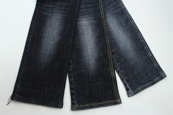 Dark Blue Grey Crosshatch Slub Cotton Spandex Denim Fabric Untuk Jeans