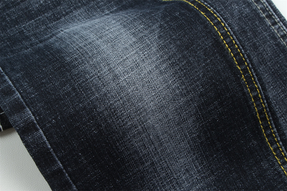 Dark Blue Grey Crosshatch Slub Cotton Spandex Denim Fabric Untuk Jeans
