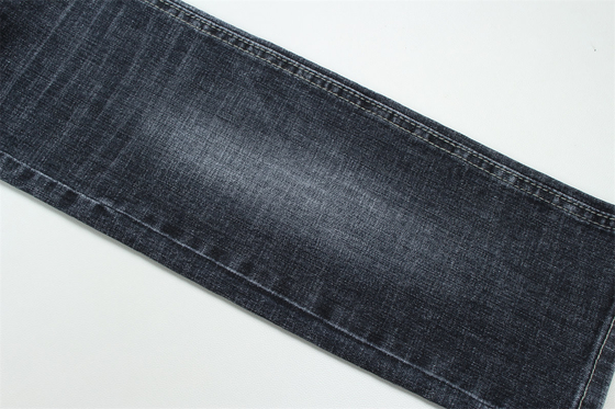Dark Blue Grey Crosshatch Slub Cotton Spandex Denim Fabric Untuk Jeans