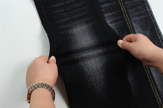 Hitam Hitam Baju Polyester Rayon Spandex Kain Denim Untuk Jeans