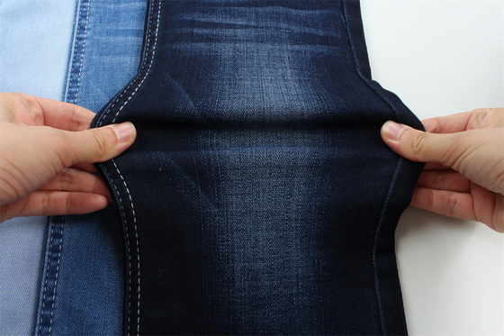 Kain Denim Elastisitas Tinggi Cocok untuk Wanita 11,4 oz Berat Tengah TR Bahan Denim Dengan Karakter Slub