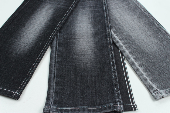 190 Cm Ring Slub Sulfur Hitam Stretch Kain Denim Untuk Pria Jeans