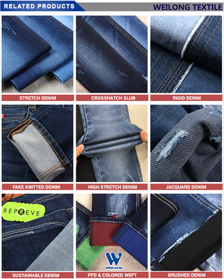 Populer 9 Oz Katun Polyester Kain Denim Jean Kain Tekstil