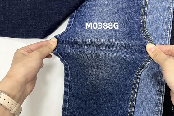 11.5 Oz Biru Hitam Dan Crosshatch Slub Woven Denim Jeans Kain Normal Finishing