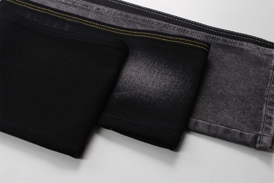 190cm 12oz Hitam Hitam Katun Polyester kaku Kain Denim Untuk jins